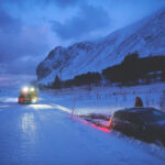 Car,Being,Towed,After,Accident,In,Snow,Storm